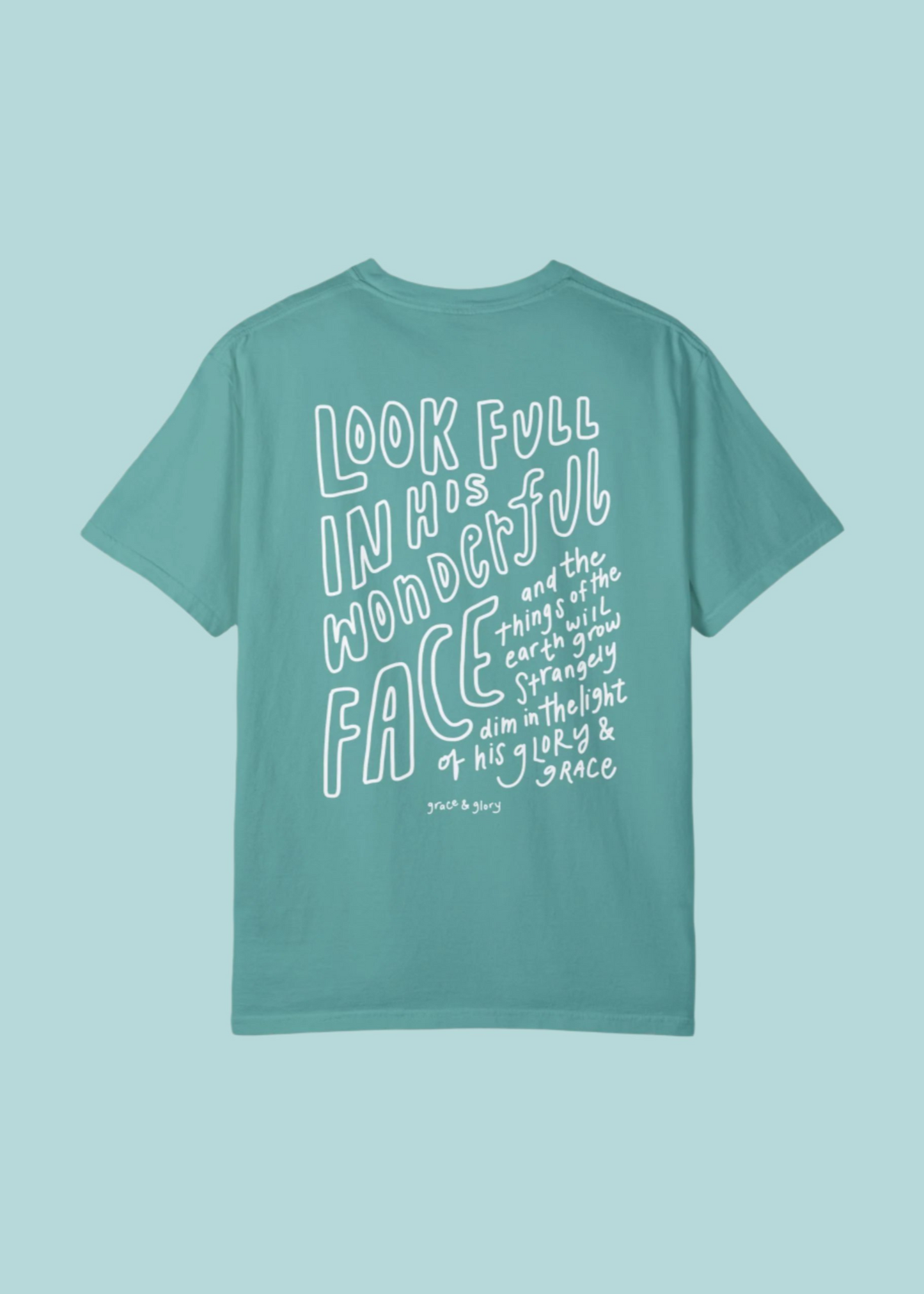 "Turn Your Eyes Upon Jesus" Premium Seafoam T-Shirt
