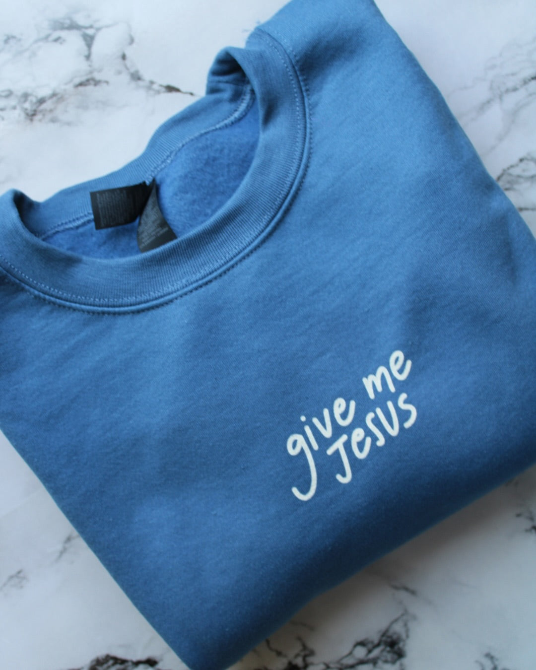 "Give Me Jesus" Indigo Blue Unisex Crewneck