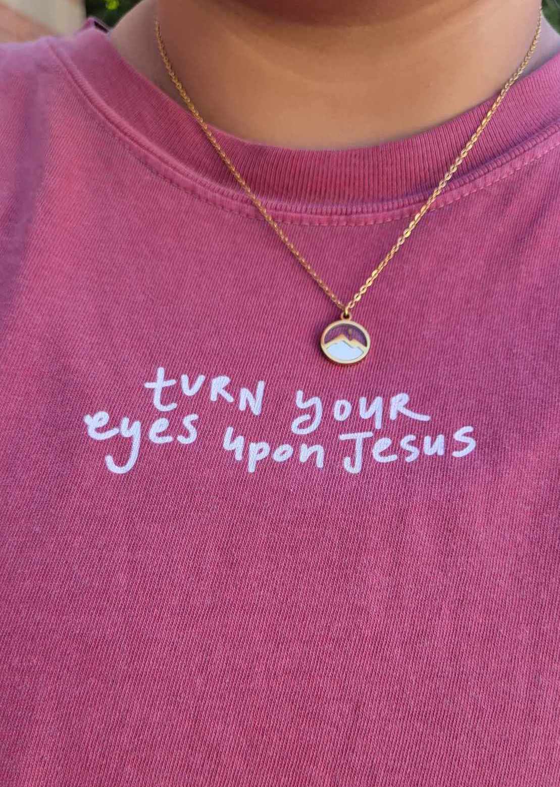 "Turn Your Eyes Upon Jesus" Premium Crimson T-Shirt