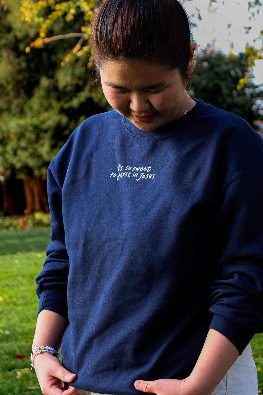 "Tis So Sweet" Navy Crewneck