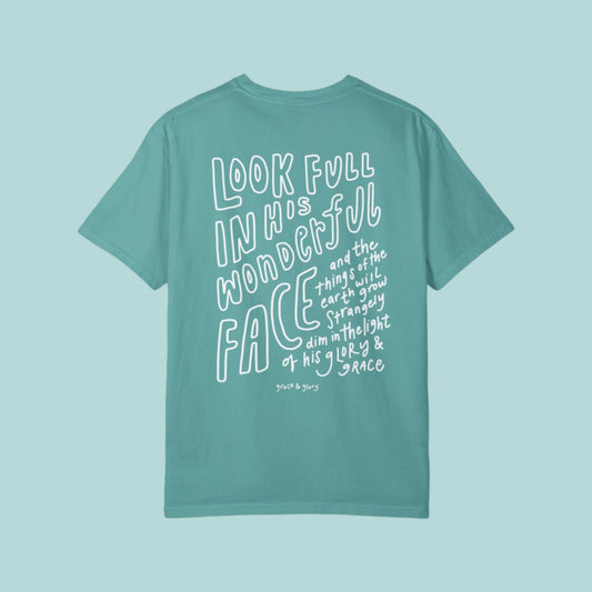 "Turn Your Eyes Upon Jesus" Premium Seafoam T-Shirt