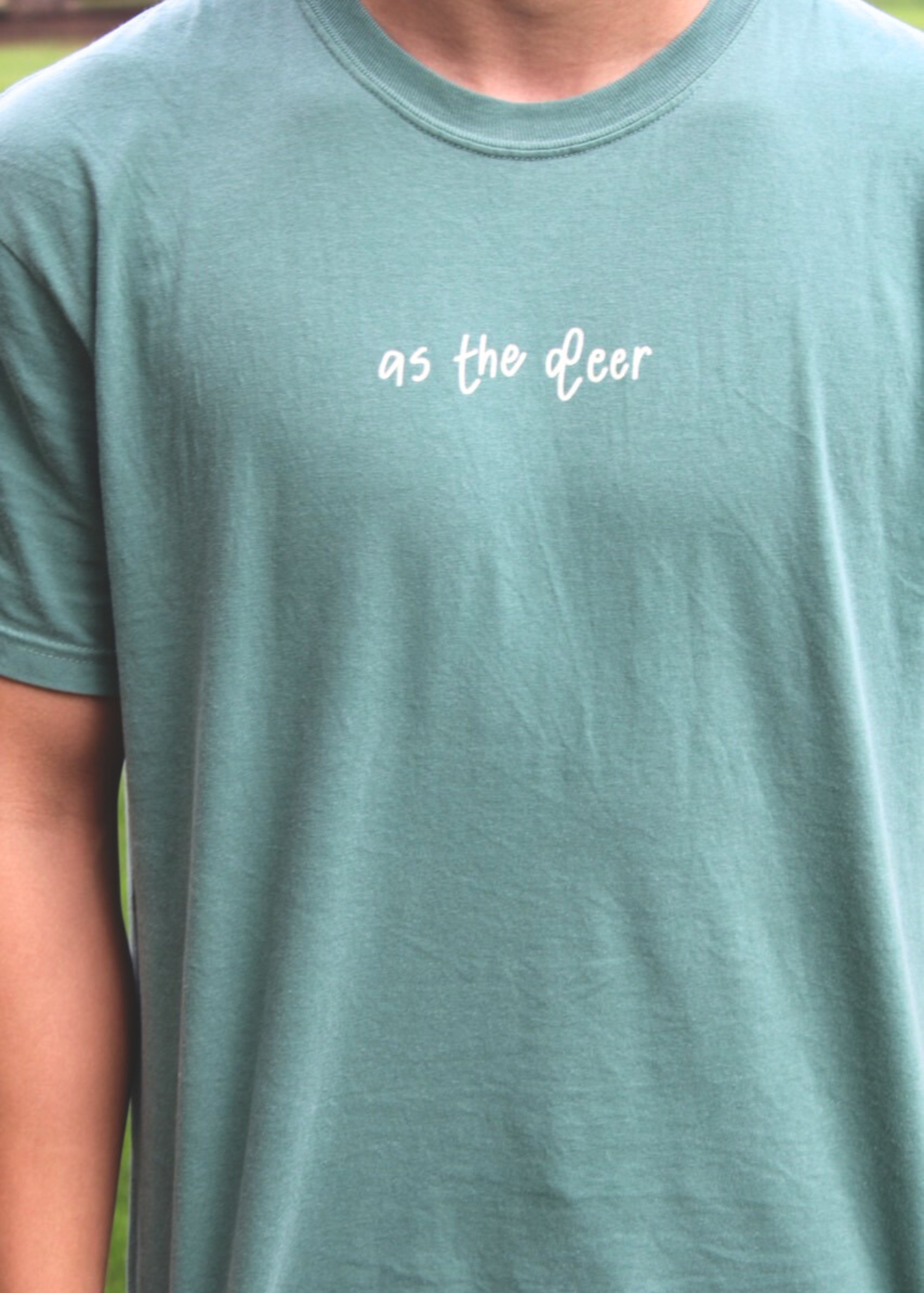 "As The Deer" Moss Light Green Premium Shirt