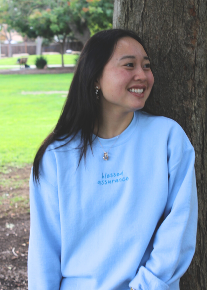 "Blessed Assurance" Light Blue Unisex Crewneck