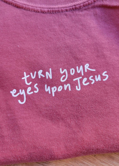 "Turn Your Eyes Upon Jesus" Premium Crimson T-Shirt