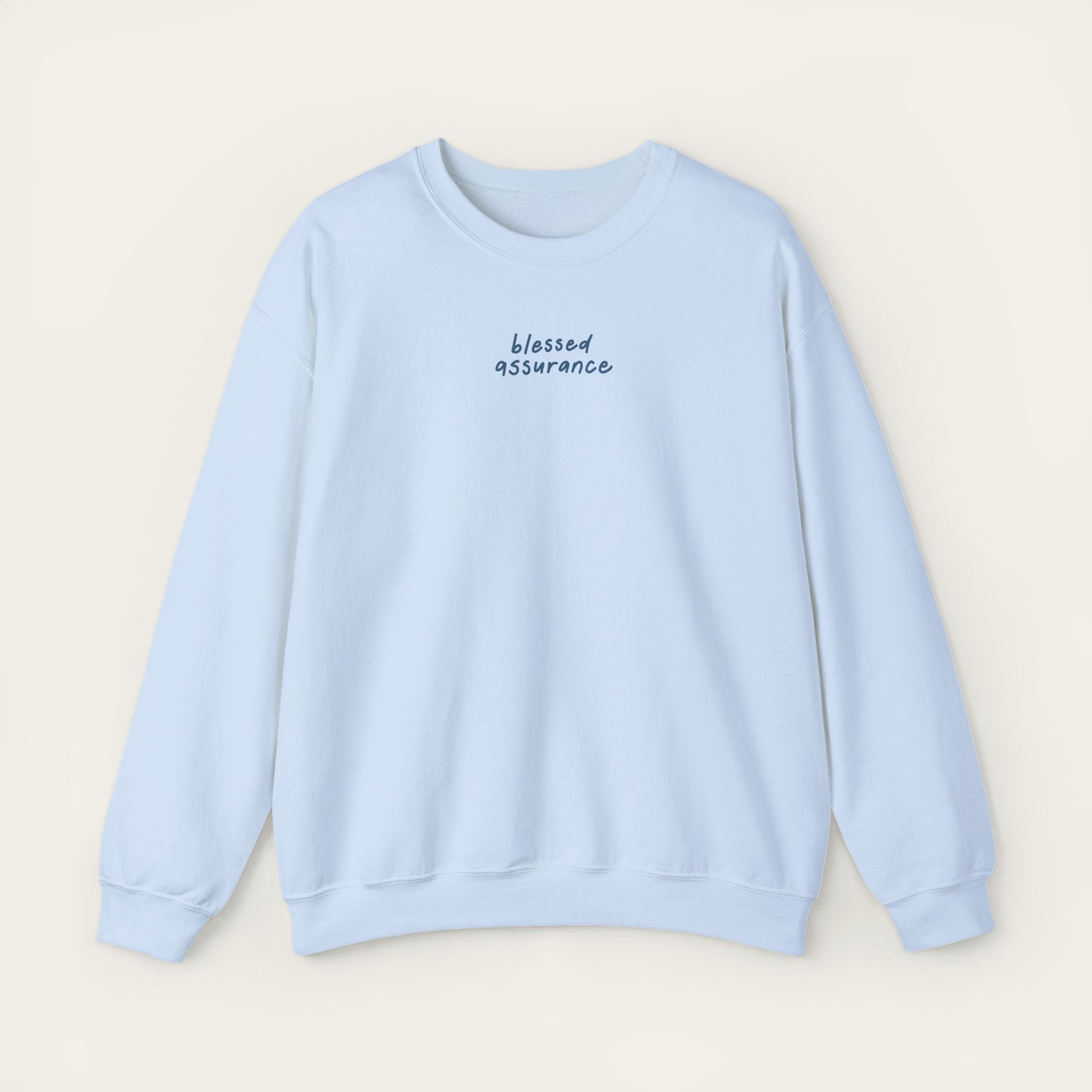"Blessed Assurance" Light Blue Unisex Crewneck