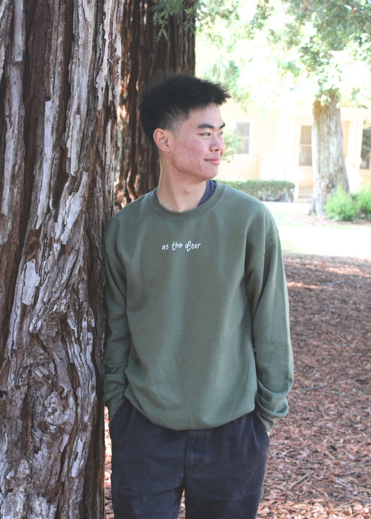 "As the Deer" Military Green Unisex Crewneck