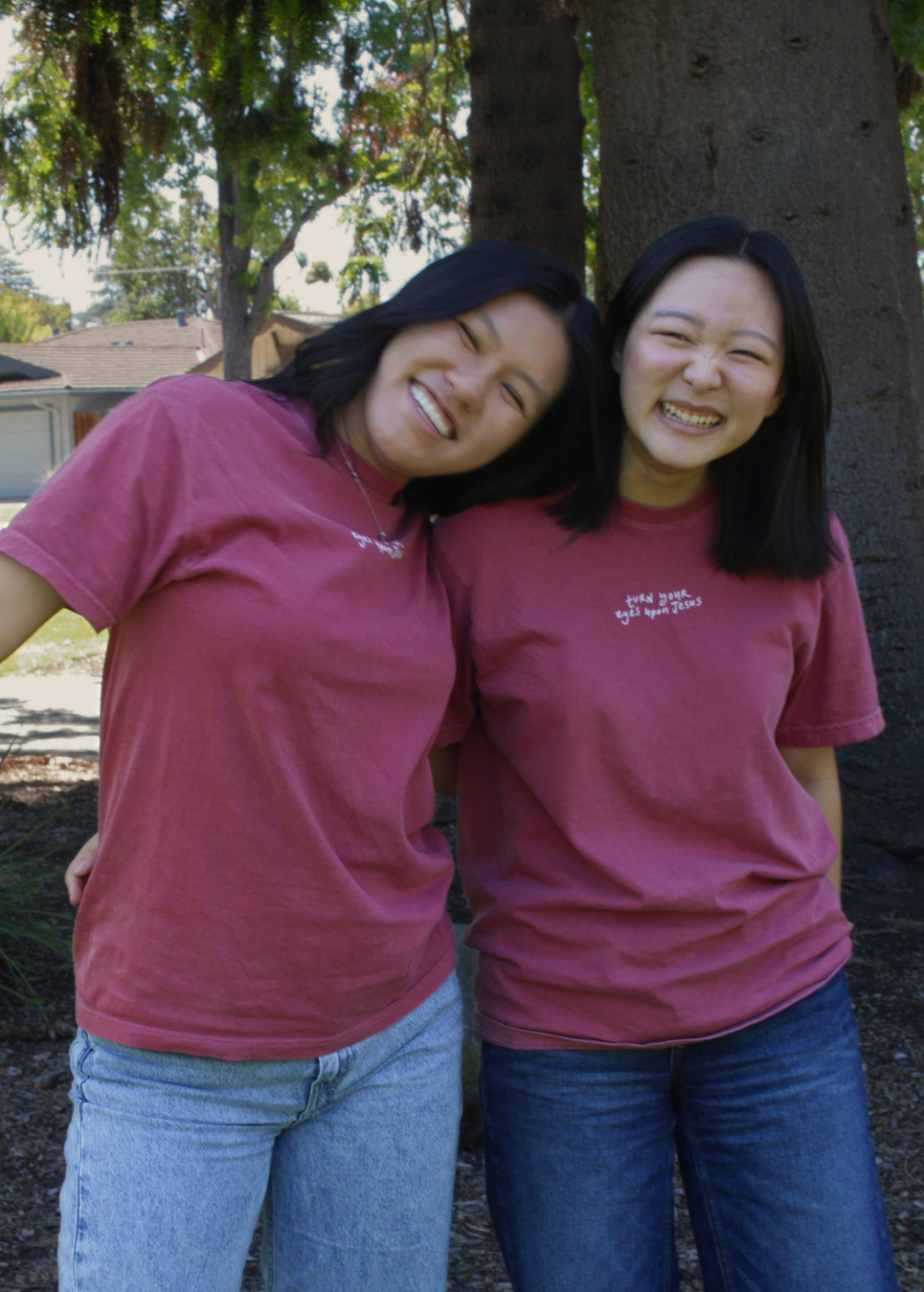 "Turn Your Eyes Upon Jesus" Premium Crimson T-Shirt