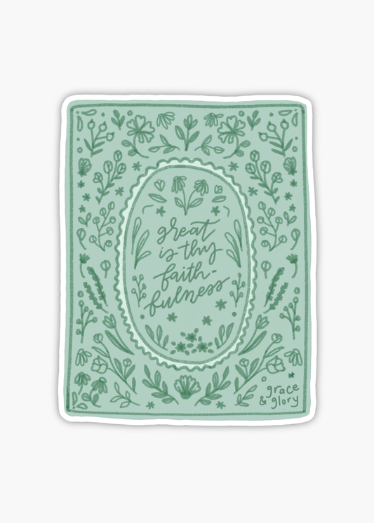 "Great is Thy Faithfulness" Premium Hymn Sticker