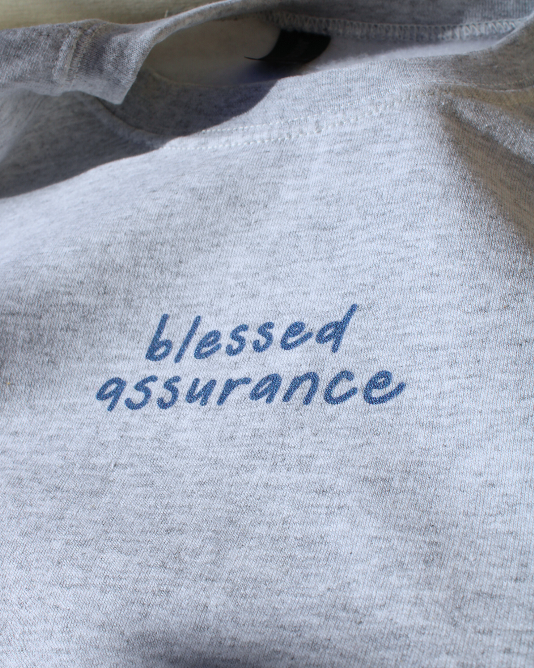 "Blessed Assurance" Light Blue Unisex Crewneck