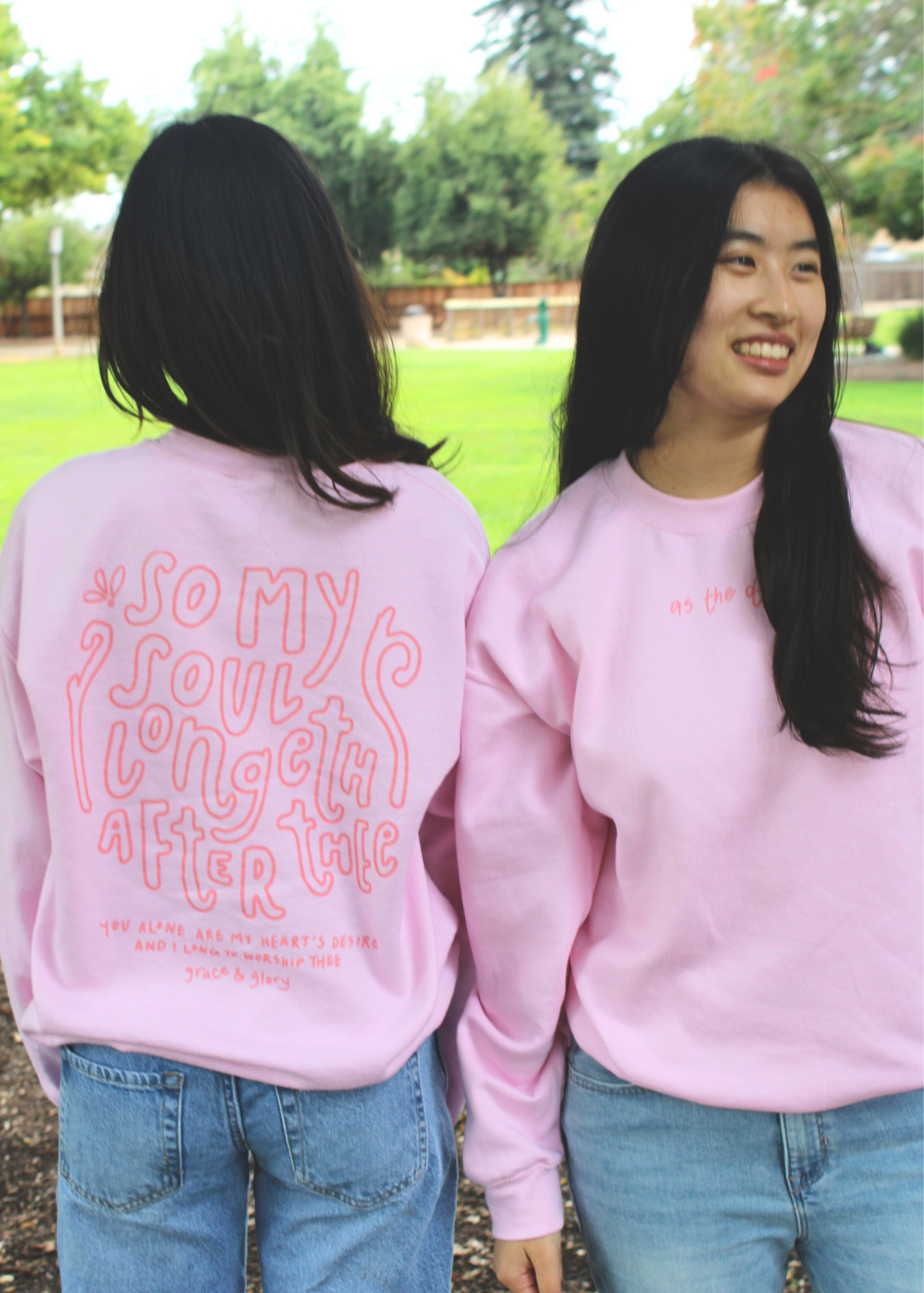 "As the Deer" Light Pink Unisex Crewneck
