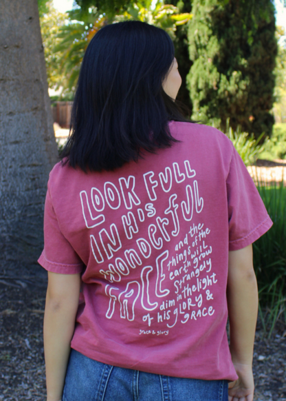 "Turn Your Eyes Upon Jesus" Premium Crimson T-Shirt