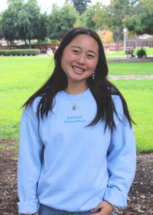 "Blessed Assurance" Light Blue Unisex Crewneck