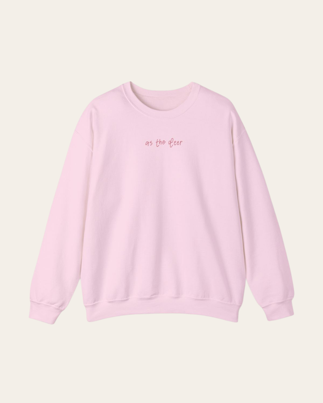 "As the Deer" Light Pink Unisex Crewneck