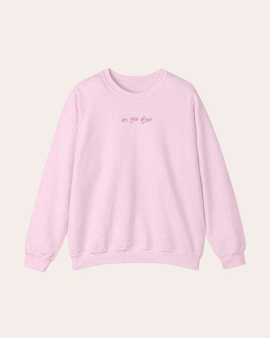 "As the Deer" Light Pink Unisex Crewneck