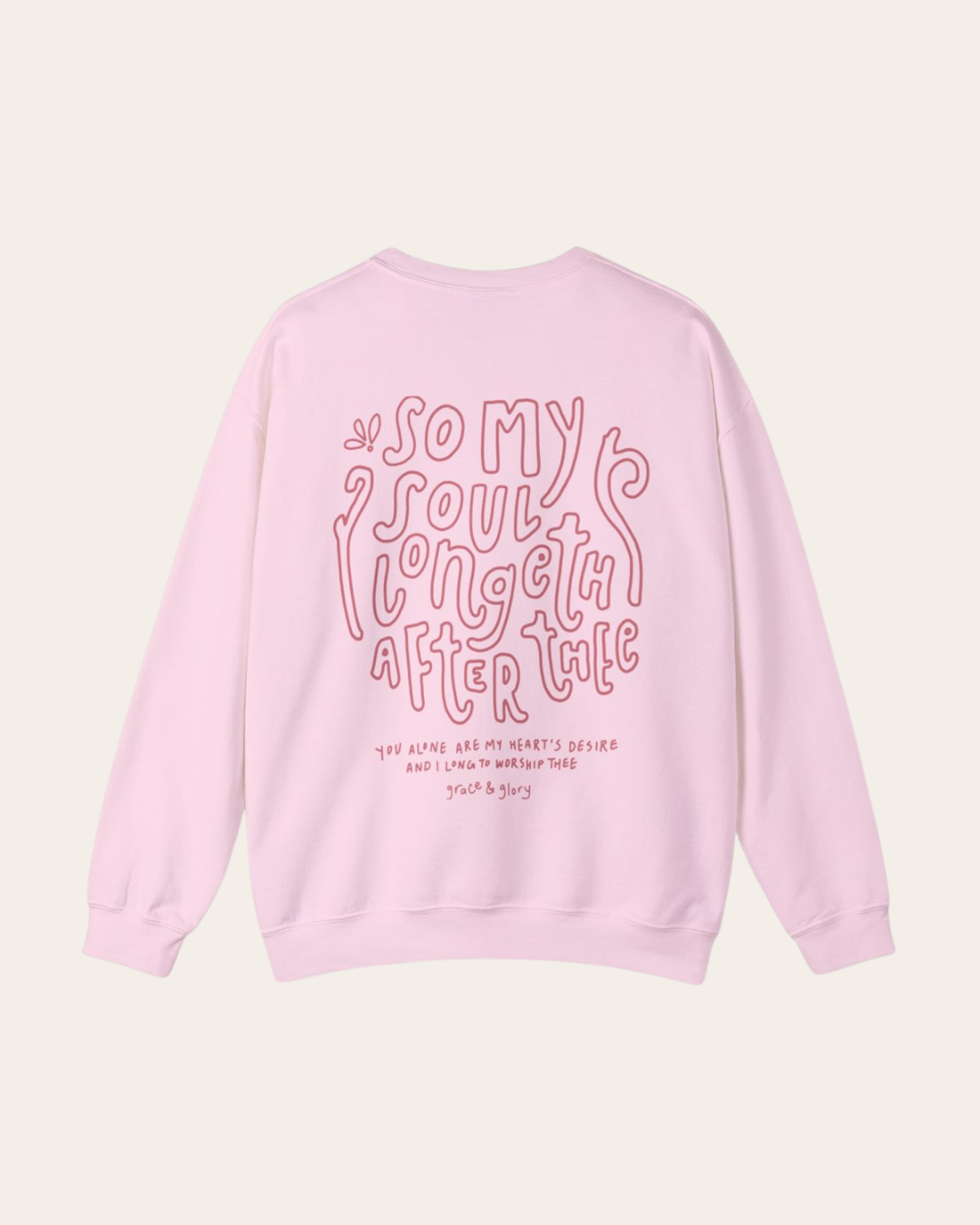 "As the Deer" Light Pink Unisex Crewneck