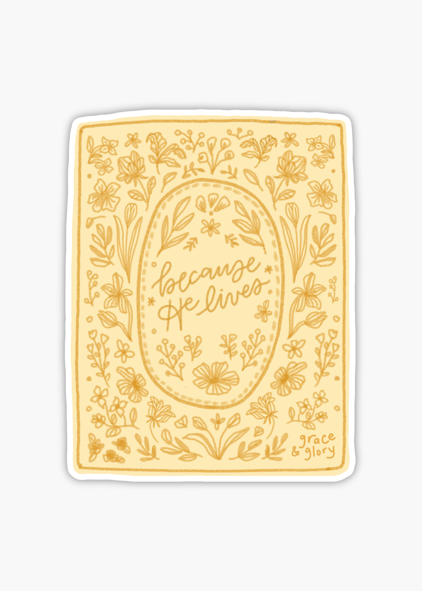 "Because He Lives" Premium Hymn Sticker