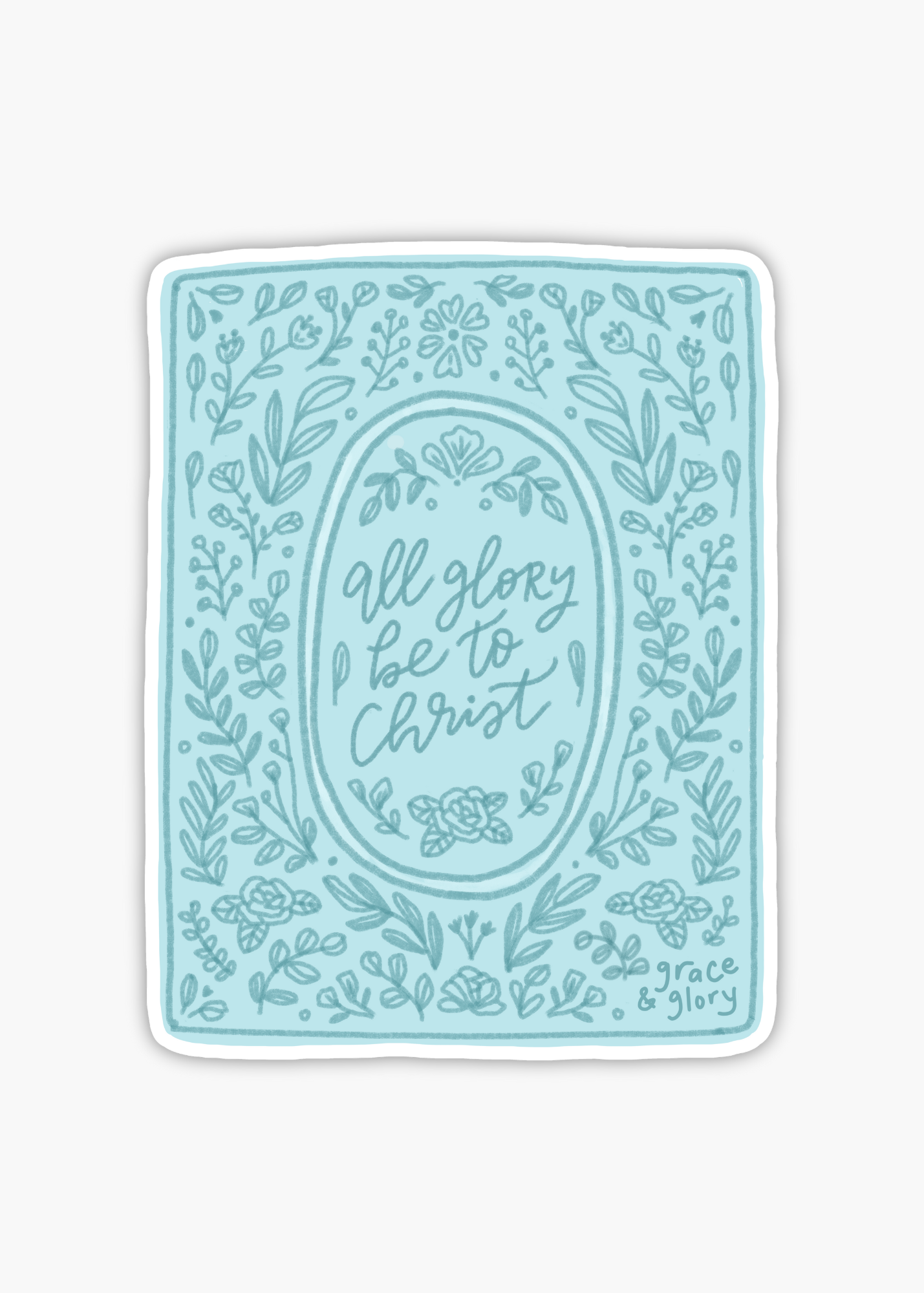 "All Glory Be To Christ" Premium Hymn Sticker