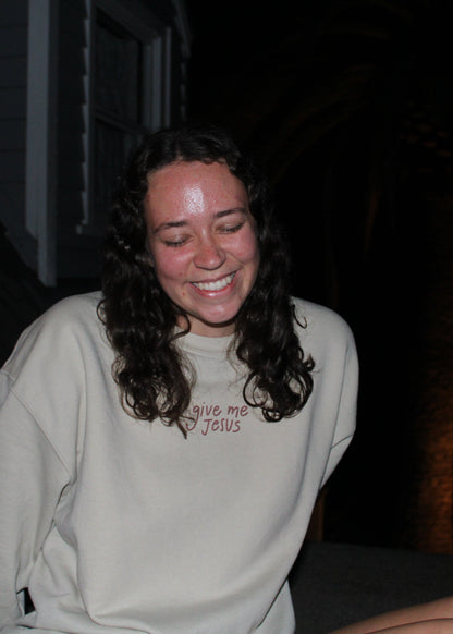 "Give Me Jesus" Sand Unisex Crewneck
