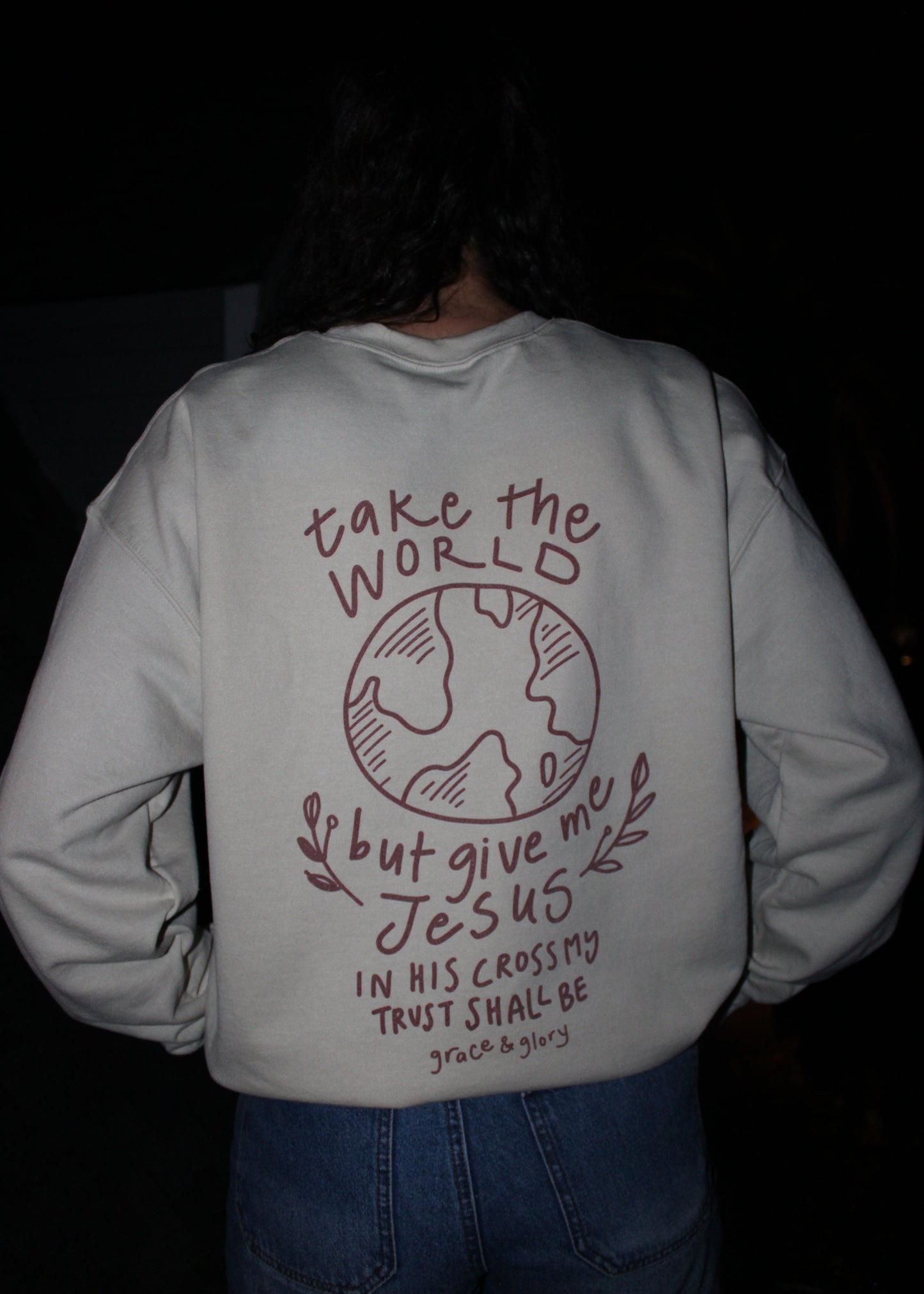 "Give Me Jesus" Sand Unisex Crewneck