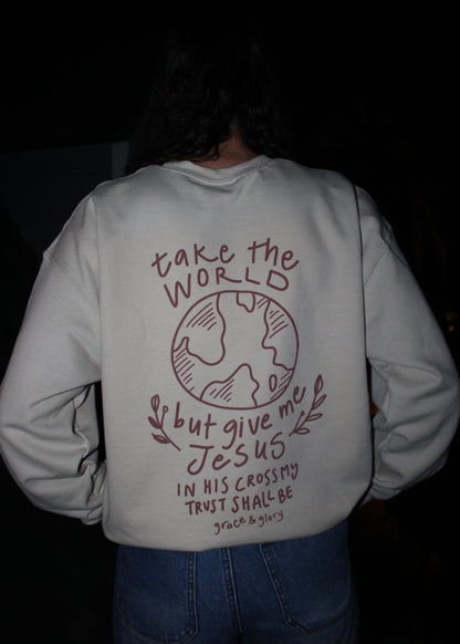 "Give Me Jesus" Sand Unisex Crewneck