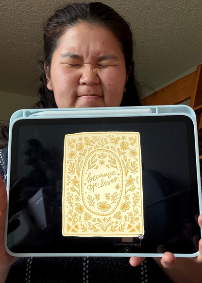 "Because He Lives" Premium Hymn Sticker